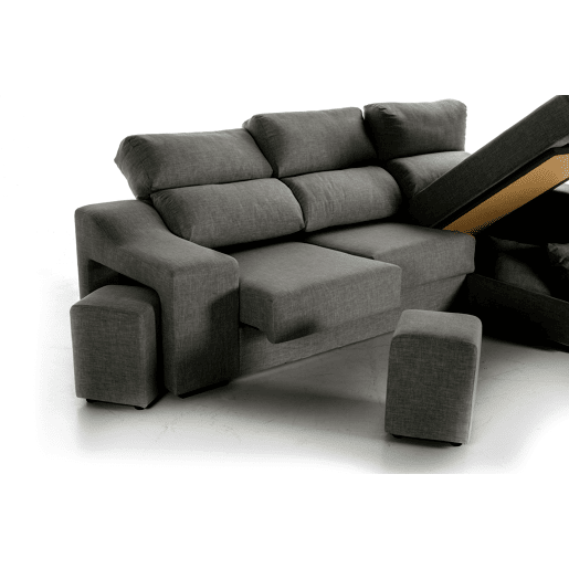 Chaise longue LUCIA IV dereita 4 lugares cinza