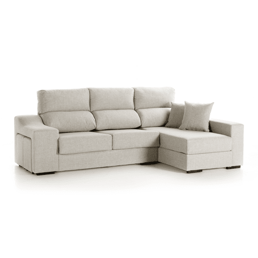 Chaise longue LUCIA IV dereita 4 lugares cinza claro