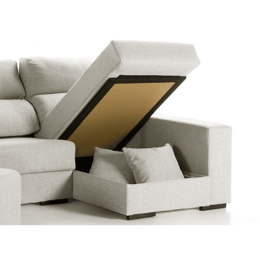 Chaise longue LUCIA IV dereita 4 lugares cinza claro