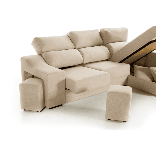 Chaise longue LUCIA IV dereita 4 lugares bege