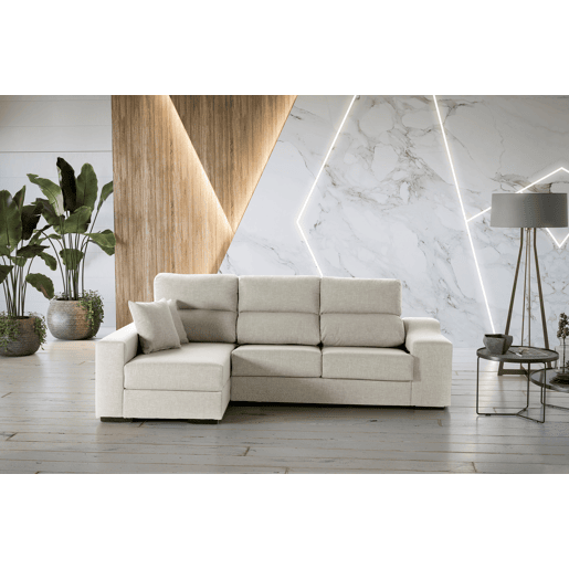 Chaise longue LUCIA IV esquerda 4 lugares cinza claro