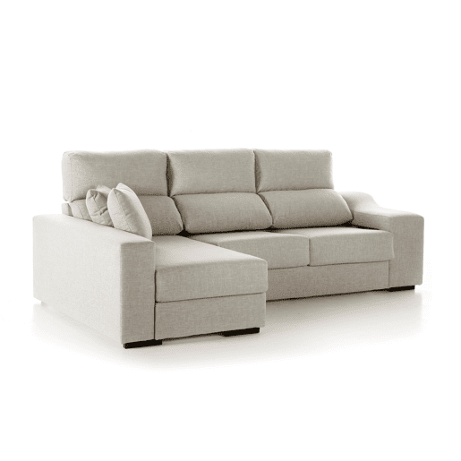 Chaise longue LUCIA IV esquerda 4 lugares cinza claro