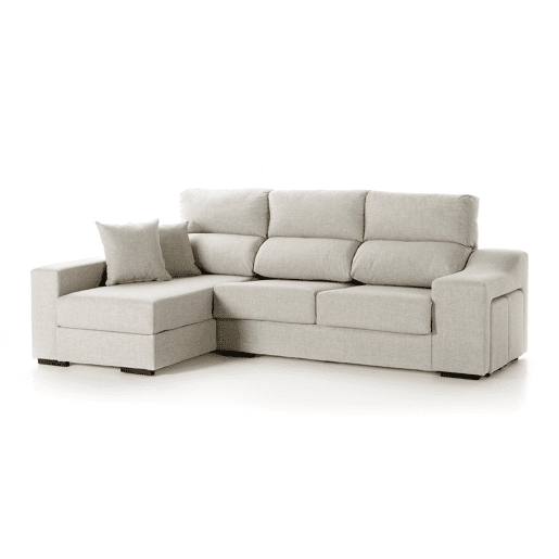 Chaise longue LUCIA IV esquerda 4 lugares cinza claro