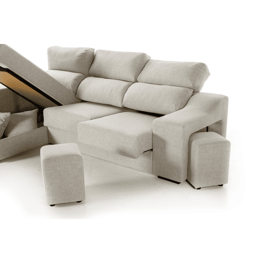 Chaise longue LUCIA IV esquerda 4 lugares cinza claro