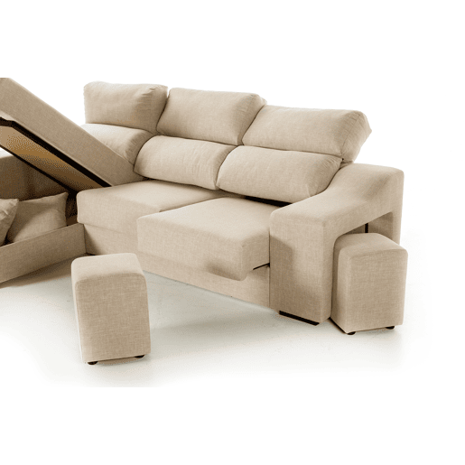 Chaise longue LUCIA IV esquerda 4 lugares bege