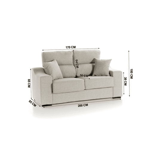 Sofá de 2 lugares cinza LUCIA 5 Sofá de 2 lugares cinza LUCIA 5