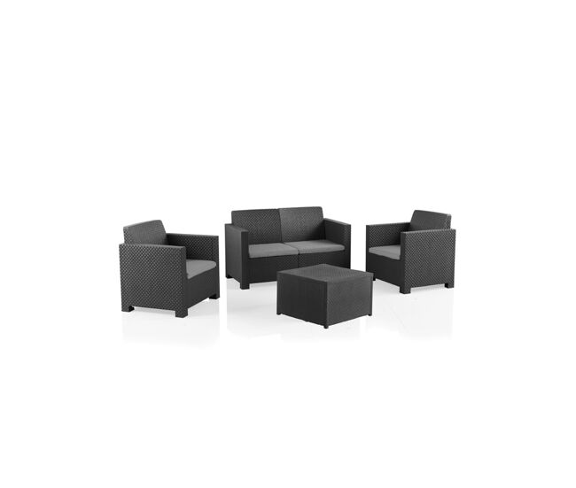 Set de jardín mahina sofá 2 plazas, 2 sillones y mesa de centro