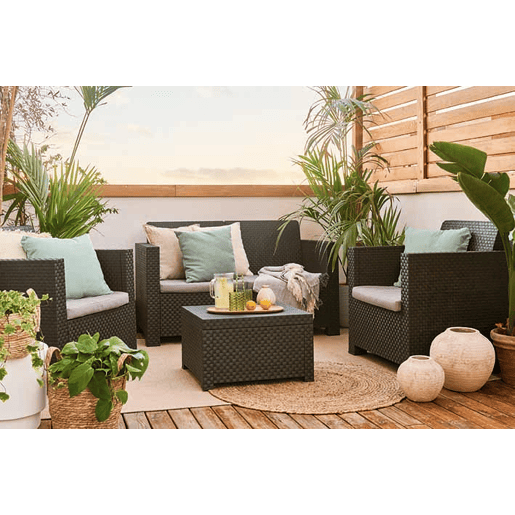 Set de jardim MAHINA sofá 2 lugares, 2 cadeirões e mesa de centro