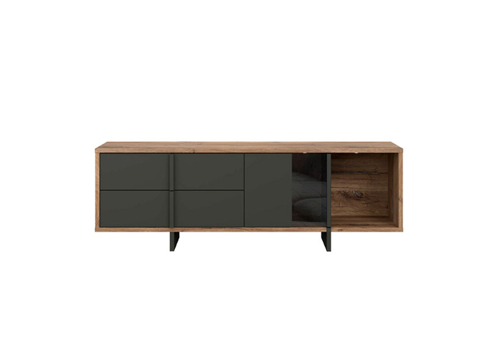 Mueble TV JOKKAZ color roble y negro