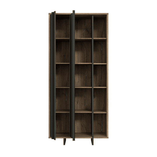 Vitrine de 1 porta JOKKAZ carvalho e preto