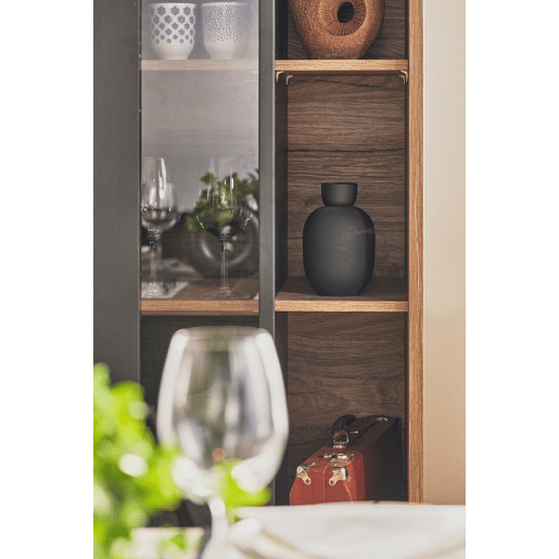 Vitrine de 1 porta JOKKAZ carvalho e preto