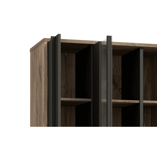 Vitrine de 1 porta JOKKAZ carvalho e preto