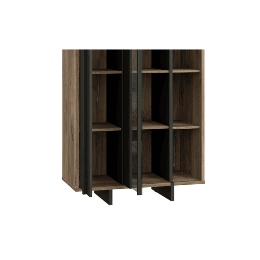 Vitrine de 1 porta JOKKAZ carvalho e preto