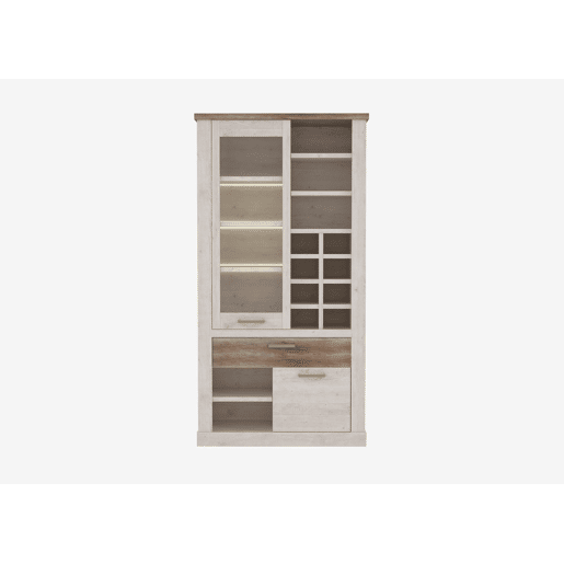 Vitrine dupla 2 portas VERONA branco e madeira Vitrine dupla 2 portas VERONA branco e madeira