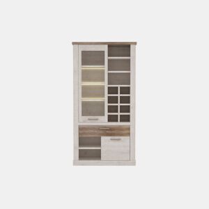Vitrine dupla 2 portas VERONA branco e madeira