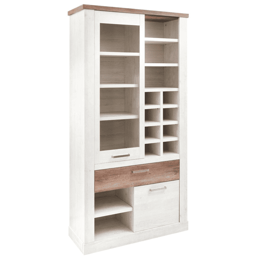 Vitrine dupla 2 portas VERONA branco e madeira Vitrine dupla 2 portas VERONA branco e madeira