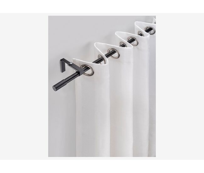 Barra cortina extensible airpure 120-210cm negro mate