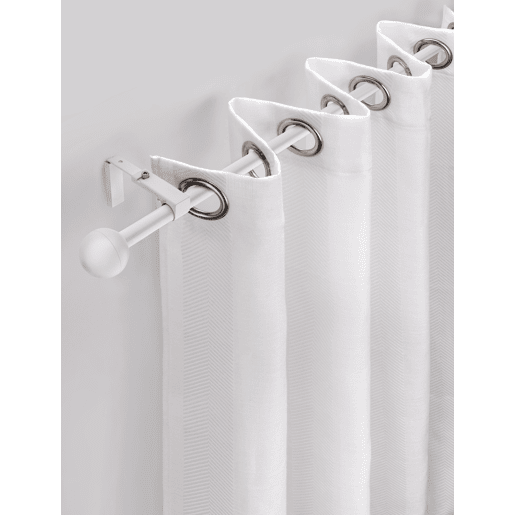 Varão de cortina extensível ROUND 120-210cm branco mate