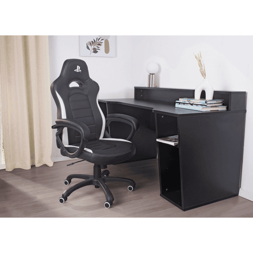 Cadeira gaming PLAY branco e preto