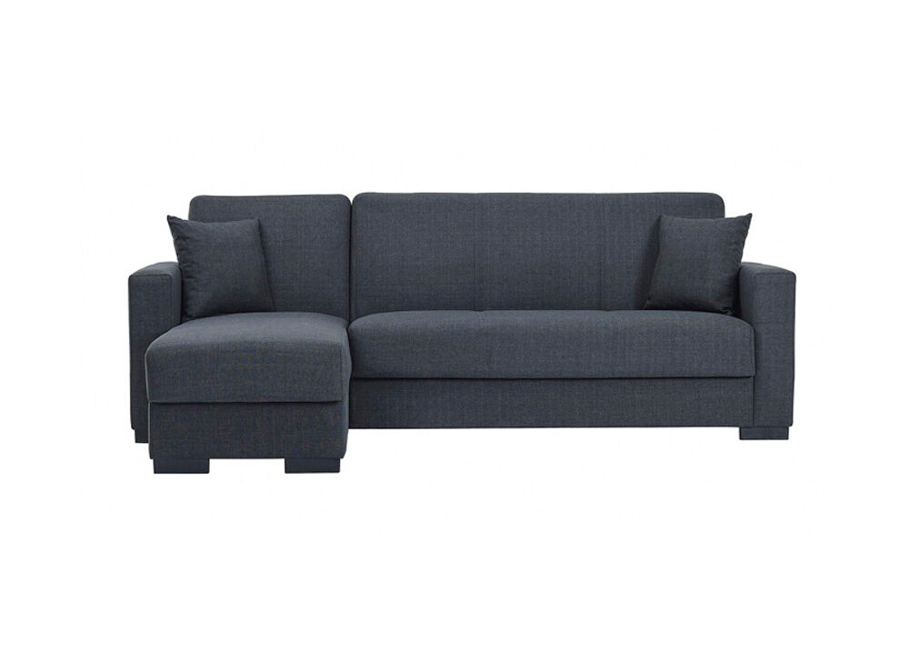 Chaise longue con cama ANGELO reversible 3 plazas gris oscuro