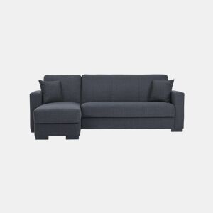 Chaise longue ANGELO com cama reversível 3 lugares cinza escuro