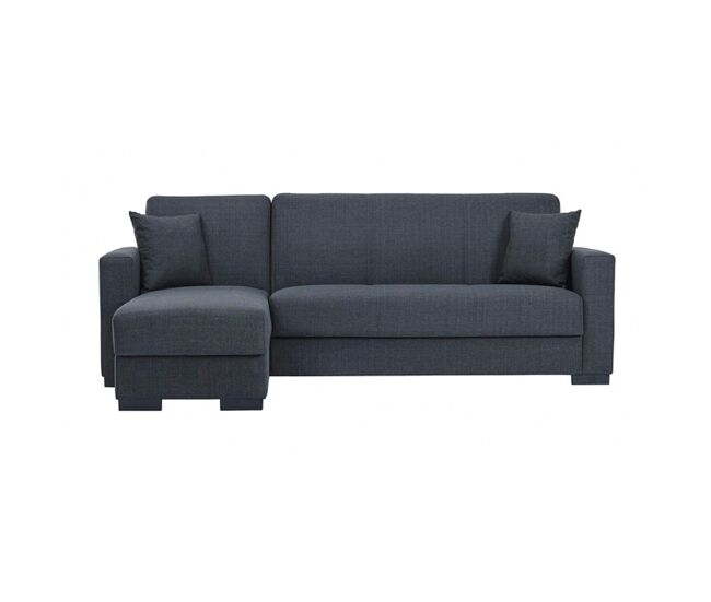 Chaise longue con cama ANGELO reversible 3 plazas gris oscuro