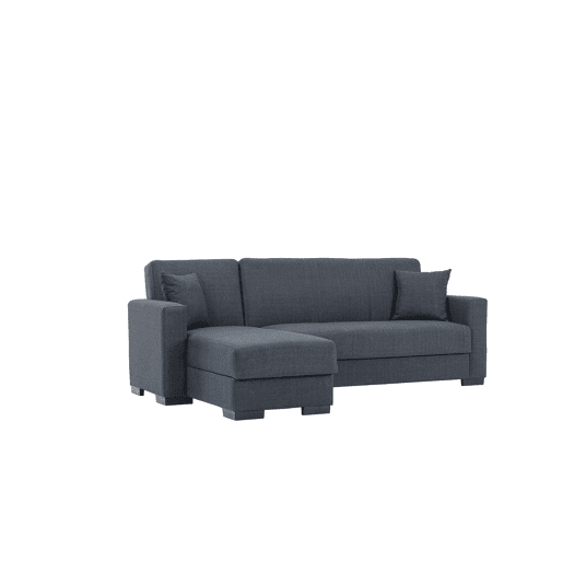 Chaise longue ANGELO com cama reversível 3 lugares cinza escuro