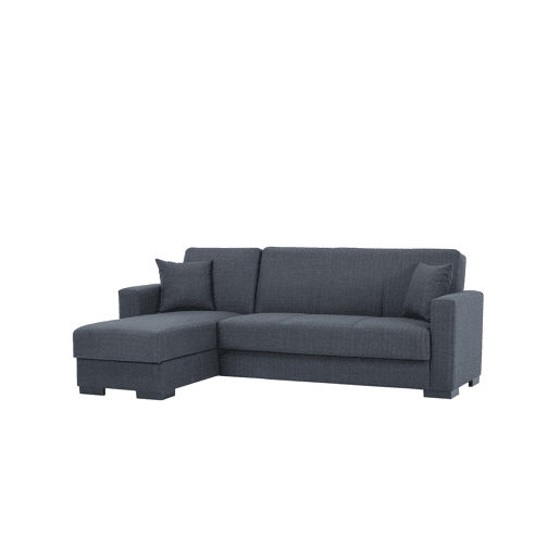 Chaise longue ANGELO com cama reversível 3 lugares cinza escuro