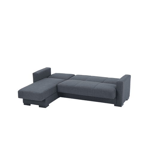 Chaise longue ANGELO com cama reversível 3 lugares cinza escuro