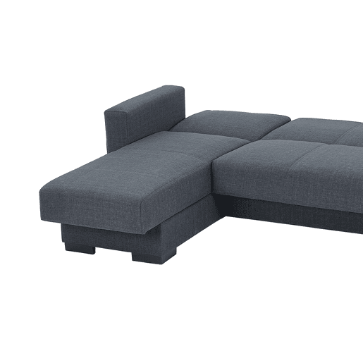 Chaise longue ANGELO com cama reversível 3 lugares cinza escuro