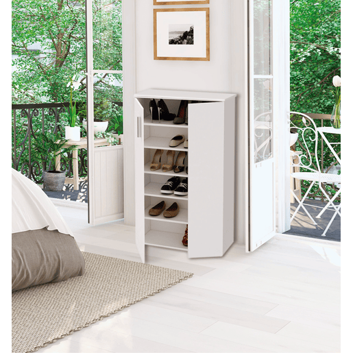 Sapateira com 2 portas e 5 prateleiras BOOTS branco