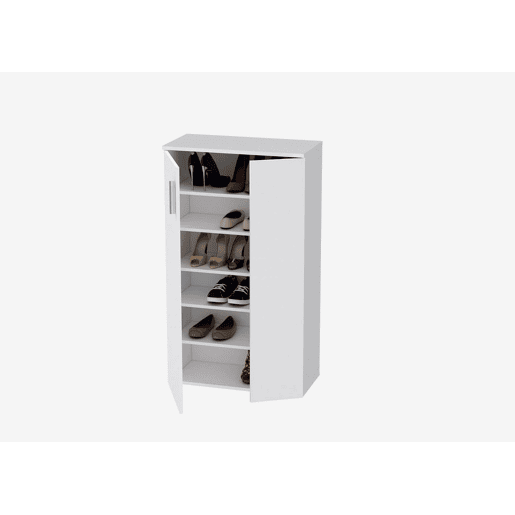 Sapateira com 2 portas e 5 prateleiras BOOTS branco