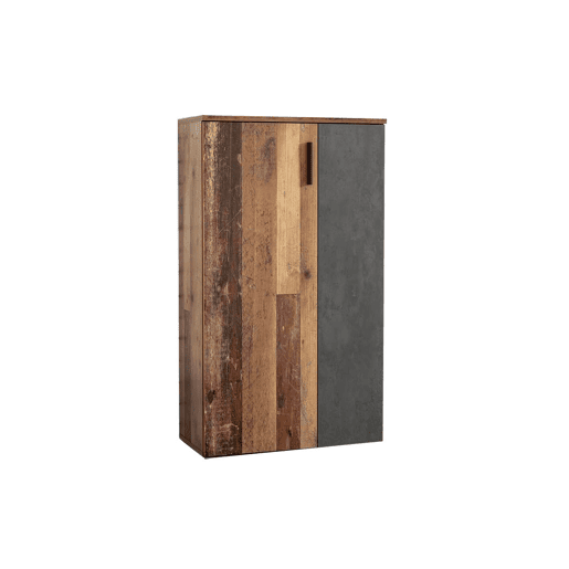 Sapateira com 2 portas e 5 prateleiras BOOTS preto e madeira