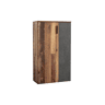 Sapateira com 2 portas e 5 prateleiras BOOTS preto e madeira