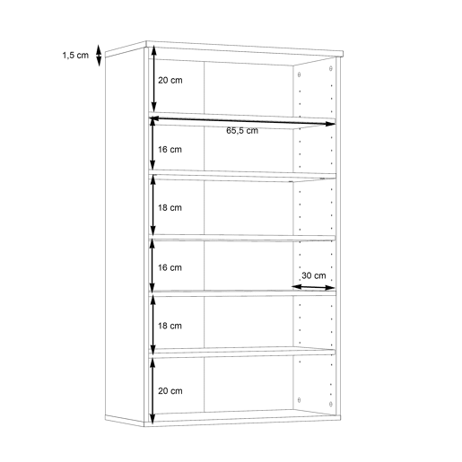 Sapateira com 2 portas e 5 prateleiras BOOTS preto e madeira