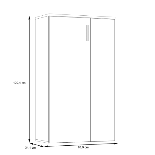 Sapateira com 2 portas e 5 prateleiras BOOTS preto e madeira