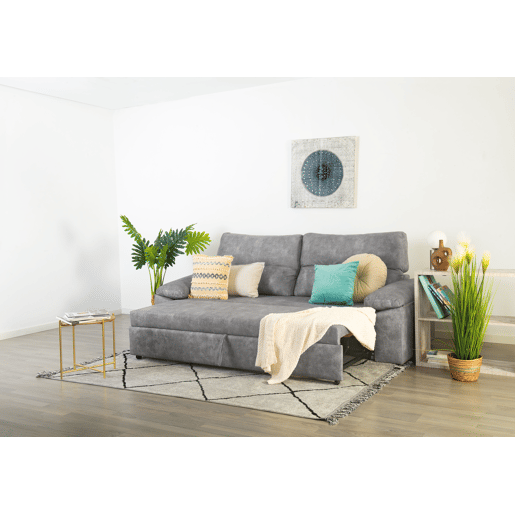 Sofá cama MIXX com almofadas no encosto 3 lugares cinza Sofá cama MIXX com almofadas no encosto 3 lugares cinza
