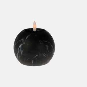 Vela Led com acabamento MÁRMORE cor preta