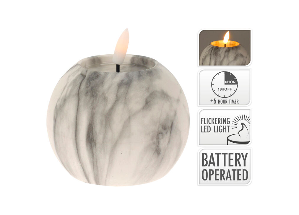 Vela Led acabado MÁRMOL