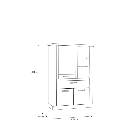 Vitrine baixa AREZZO carvalho artisan