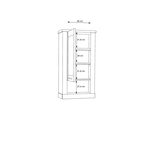 Vitrine suspensa AREZZO carvalho