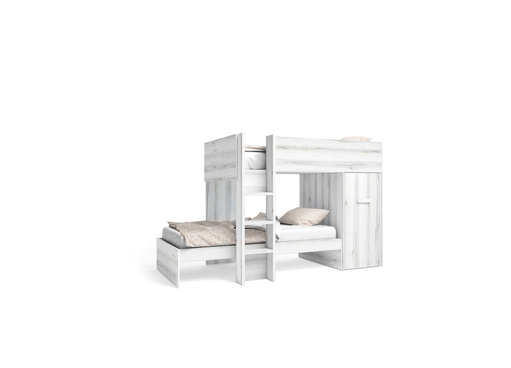 Cama tren 90x190cm 2 posiciones snow color albo - conforama