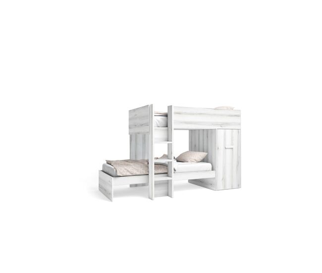 Cama tren 90x190cm 2 posiciones snow color albo - conforama