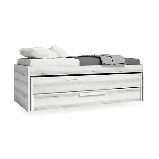 Cama nido 90x190cm SNOW cinza e branco