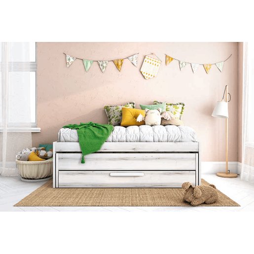 Cama nido 90x190cm SNOW cinza e branco