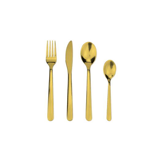 Conjunto de talheres ALANA dourado 16 peças marca KACTUS HOME