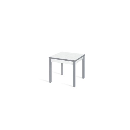 Mesa cozinha extensível livro B-BOOK 80x80cm branco e cinza