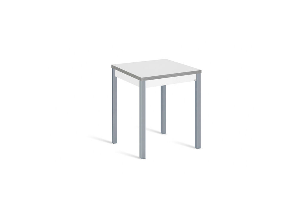 Mesa de cocina extensible libro B-BOOK 80x80cm blanca y gris