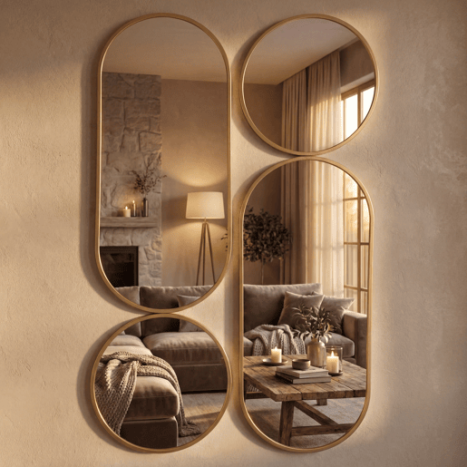Conjunto de 4 espelhos de parede HANNA GOLD marca ECOANYA