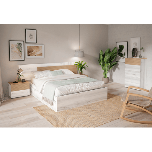 Cama BARI 150x190cm com base de ripas incluída Cama BARI 150x190cm com base de ripas incluída